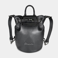 Borsa a tracolla Alba Nero Pelle Martellata Dark