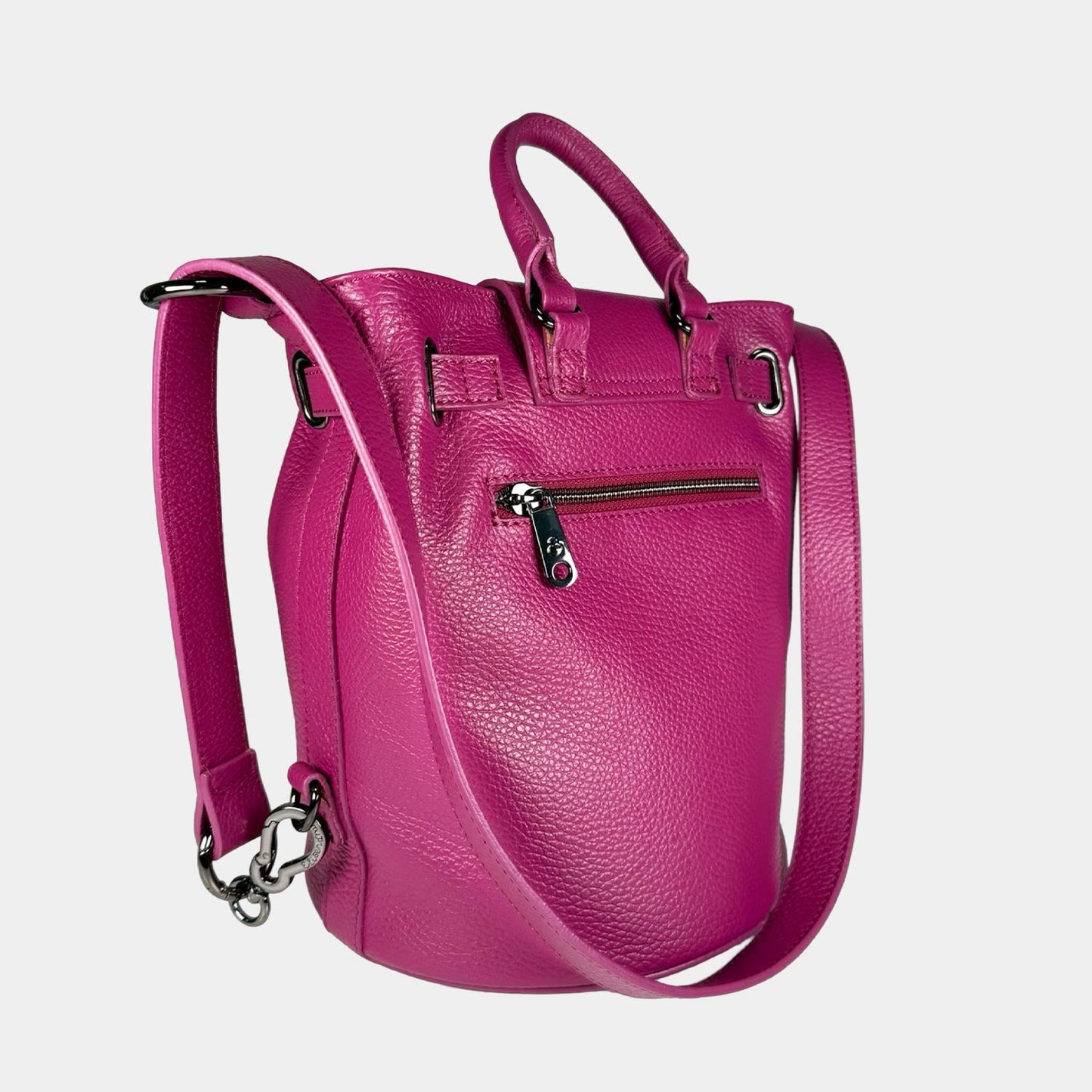 Borsa a tracolla Alba Berry Pelle Martellata Dark