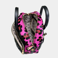 Borsa a tracolla Benny Nera Cavallino Fucsia Pelle Martellata Oro