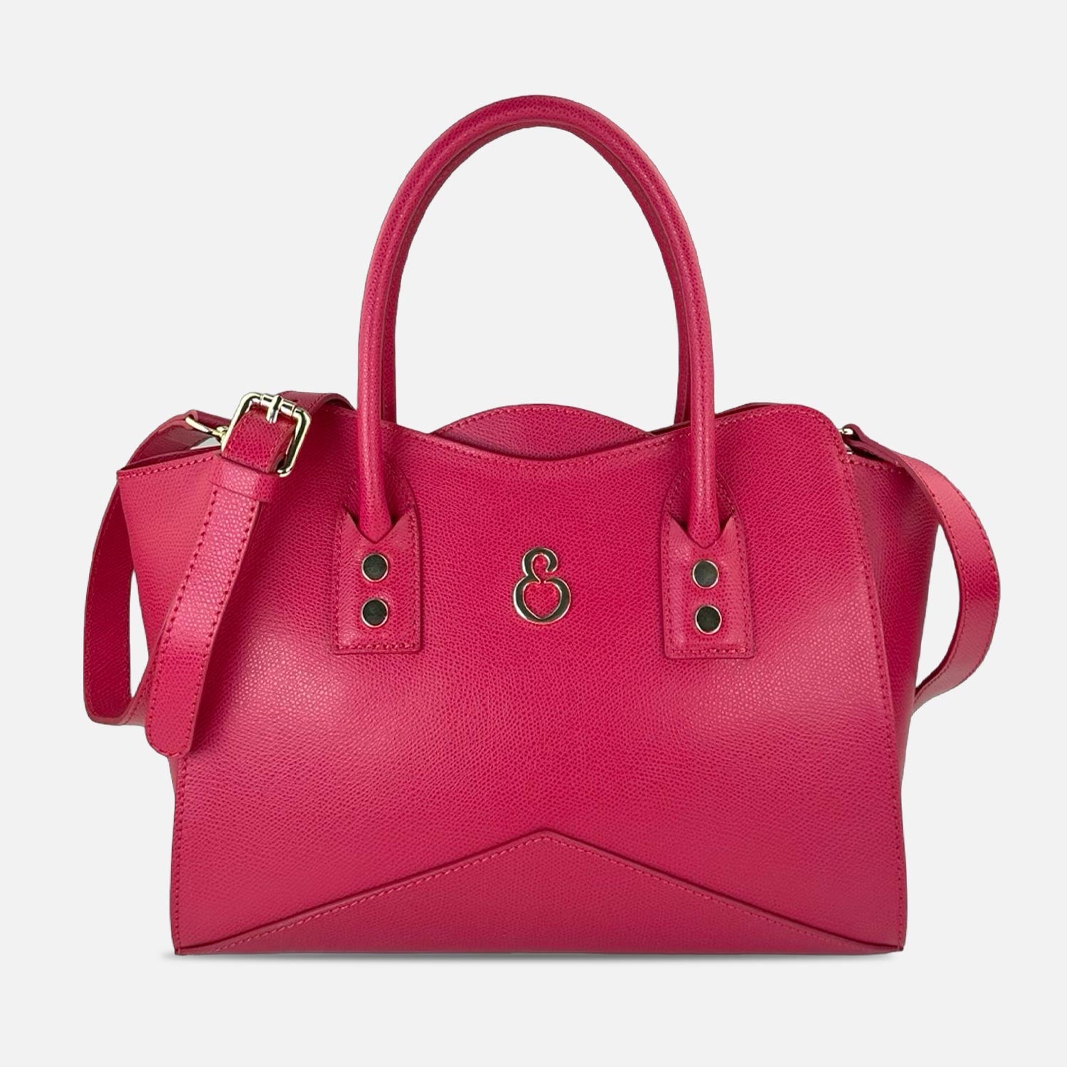 Borsa a mano Giada Magenta Pelle Palmellato Oro